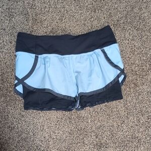 Lululemon Athletica Black and Light Blue Athletic Shorts